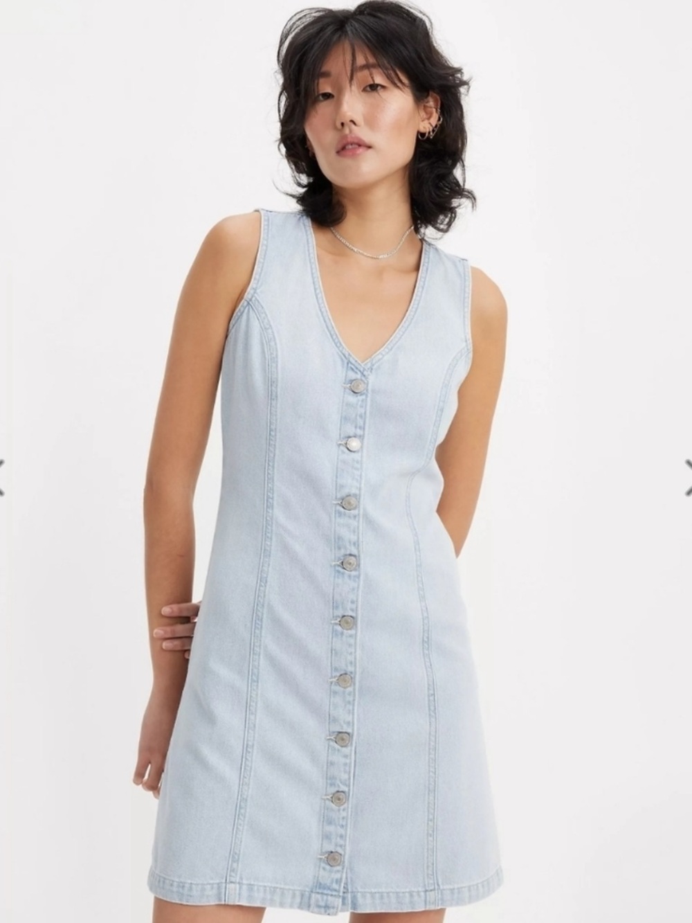Levi’s Women’s Vianna Denim Vest Midi Dress - Light Wash Size Extra Small NWT